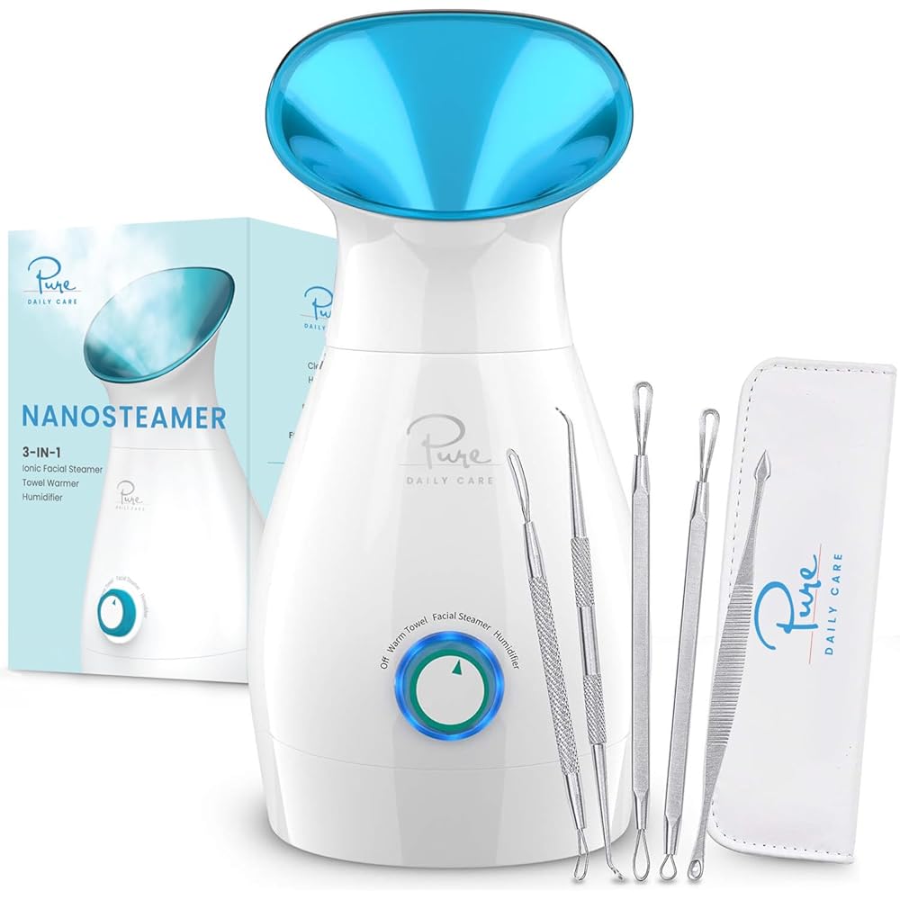 Massive 3-in-1 Nano Ionic Facial Steamer by NanoSteamer – Options Exact Temperature Management, Humidifier Operate, and Pore-Unclogging Advantages – Spa-High quality Efficiency -…