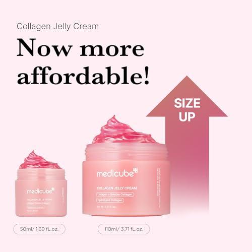 Medicube Collagen Jelly Cream with Niacinamide & Freeze-Dried Hydrolyzed Collagen - Enhances Pores and skin Barrier Hydration for a 24-Hour Radiant and Lifted Look - No Synthetic...