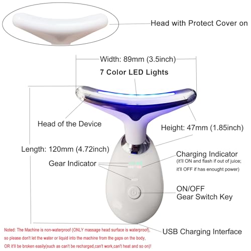 Triple-Motion Magnificence Software: Face and Neck Massager with 7 Shade Gentle Modes for Pores and skin Care, Tightening, and Smoothness - Purple LED Gentle Remedy Gadget